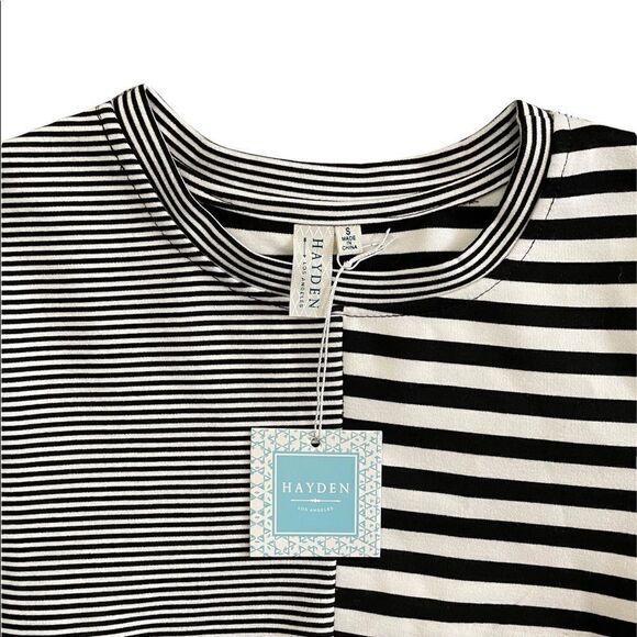 NWT HAYDEN Black & White striped shirt size small - Picture 5 of 6